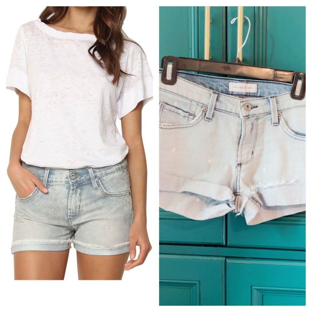James Jeans Charlie rolled hem light wash Jean Shorts sz 24